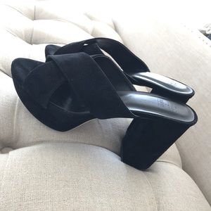 Raye black suede mules shoes 39 8